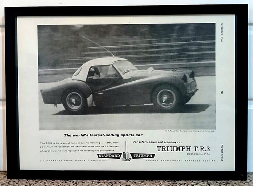 Framed original classic car - classic, ad